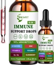 Zinc Quercetina con Bromelaina Vitamina C D3 Liquid Drops Immune Support with Vitamin A K2 Echinacea Chlorophyll and Elderberry - 10 in1 Immune Defense Drops Complex for Immunity Health