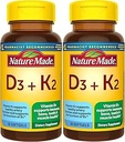 Vitamina D3 K2, 5000 UI (125 mcg) Vitamina D, Suplemento dietético para el Hueso, Dientes, Musculo y Apoyo a la Salud Inmune, 30 Softgels, 30 Day Supply - Pack de 2