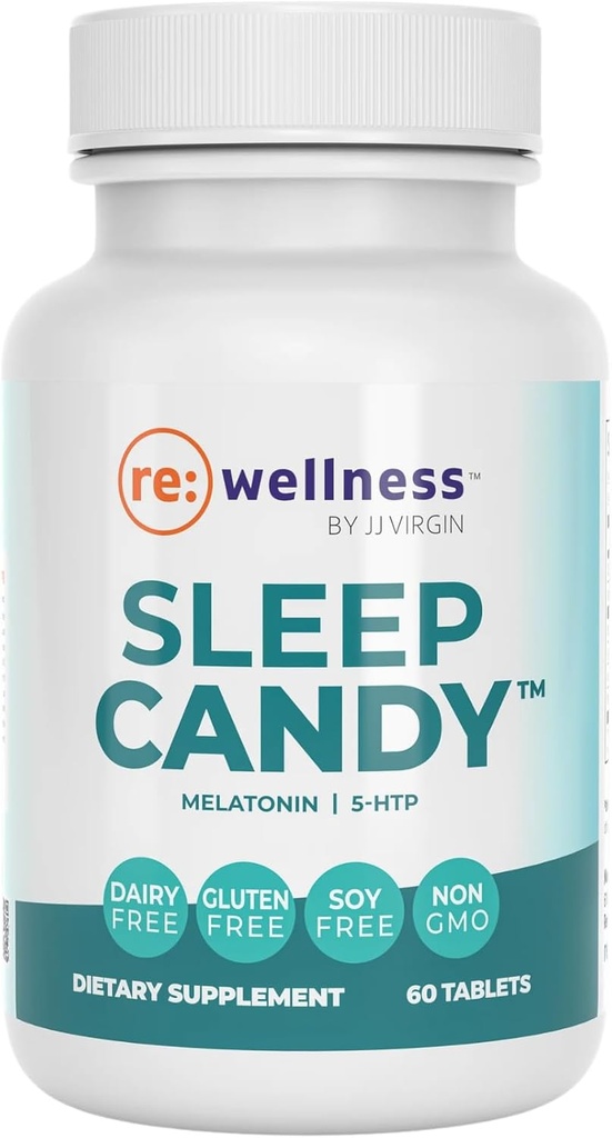Reignite Wellness by JJ Virgin ← Sleep Candy ← Chewable 5-HTP Suplemento con Inositol, Vitamina B6, Melatonin &amp; L-Theanine for Adults ◾ Lemon Flavor