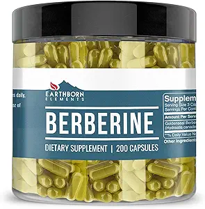 Earthborn Elements Berberine 200 Capsules, Pure & Undiluted, No Additives