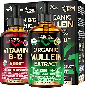 NUTRAHARMONY Organic Mullein Drops &amp; Vitamina B12 Drops