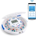 Live Fine Smart WiFi Dispensador automático de píldoras Lid Clear tención 28-Day Medication Organizer Hasta 9 dosis por día para la vigilancia de la atención con llave de bloqueo, Alarmas de luz / sonido para las recetas & vitaminas