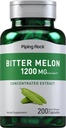 Piping Rock Bitter Melon Capsules 1200mg  200 Count ← Momordica Charantia Silencio Concentrated Extract ← Herbal Supplement ← Non-GMO, Gluten Free