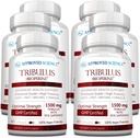 Tribulus de Ciencias Aprobados Terrestris - 360 Capsules - Boosts Testosterone, Enhances Athletic Performance, Supports Muscle Growth and Repair - 95% Furostanol Saponins - Bioperine - Vegan - 6 Botellas