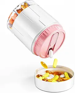 Odaro Extra Grande Organizador de Píldoras, Organizador de Cajas de Píldora de Viajes, Organizador de Medicina Diaria y Almacenamiento 7 Compartimiento para Mantener Medicina, Vitamina y Suplemento - Purple