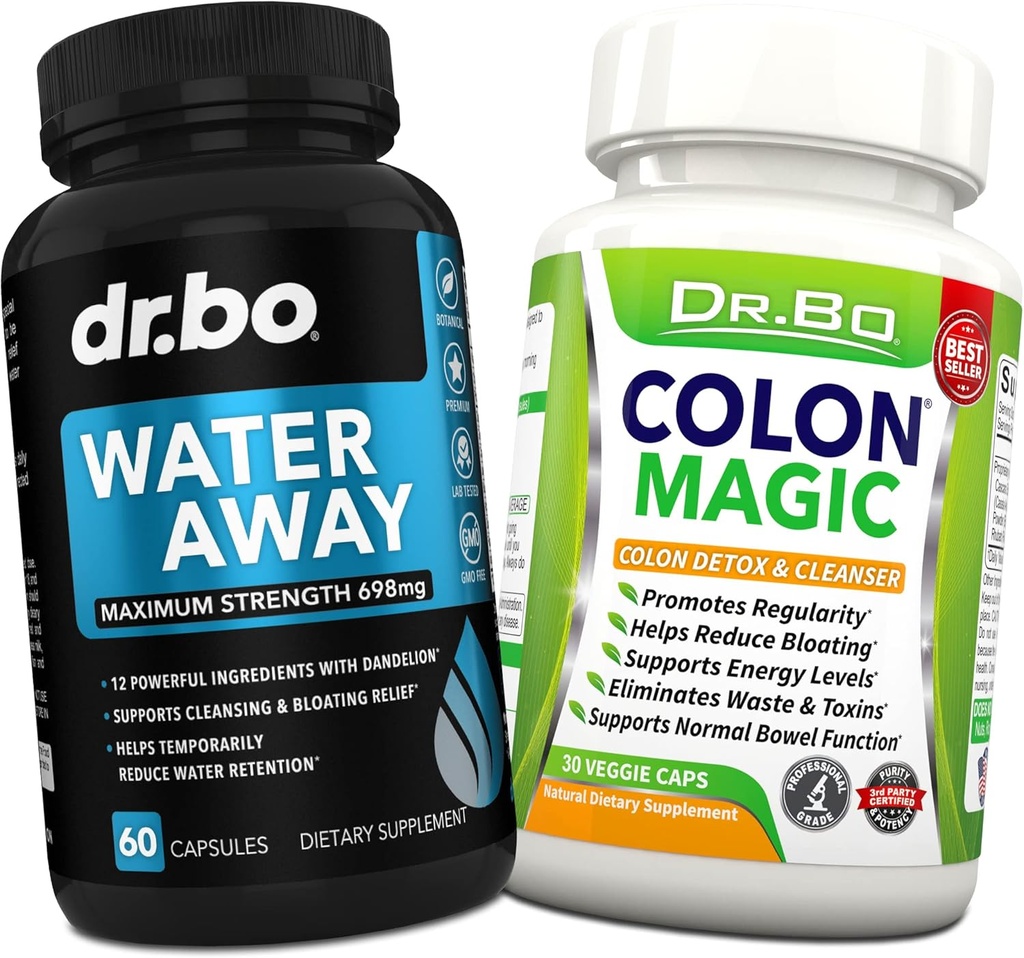 Diuréticos para la retención de agua - Detox de limpieza de colon para la limpieza intestinal - Away Pills Herbal Suplementos diuréticos - Suplemento de alivio del estreñimiento diario Gut, Belly, Stomach Flush