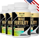Suplementos de fertilidad para hombres, vitaminas prenatales masculinas -conteo óptimo del esperma, motilidad y fuerza, 2000MG Mens Fertilidad Suplementos con Maca Root, Zin &amp; Folate para la concepción - Paquetes de 4