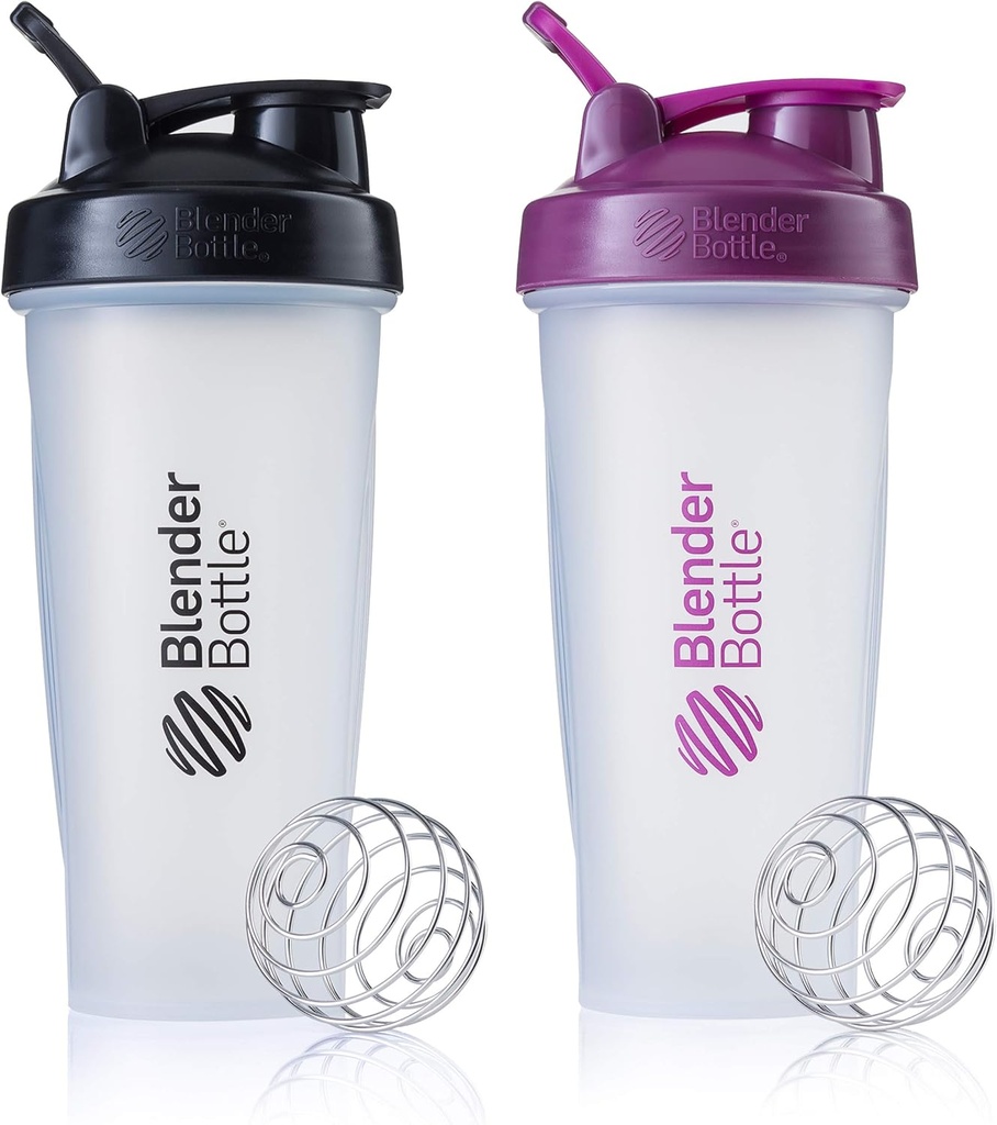 BlenderBottle Classic Shaker Bottle Perfect para Protein Shakes y Pre Workout, 28-Once (2 Pack), Colores May Vary