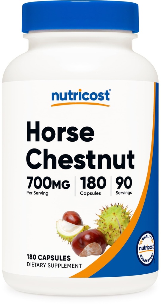 Nutricost Horse Chestnut Extract Capsules 700 MG Por Serving, 180 Capsules, 90 Servings - Non-GMO, Vegan