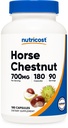 Nutricost Horse Chestnut Extract Capsules 700 MG Por Serving, 180 Capsules, 90 Servings - Non-GMO, Vegan