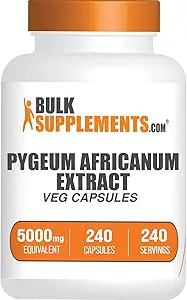 BulkSupplements.com Pygeum Africanum Extract Capsules - Herbal Supplement, from Pygeum Bark - Vegan & Gluten Free, 1 Capsule per Serving, 240 Veg Capsules (Pack of 1)