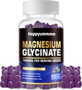 Magnesio Glycinate Gummies 1000mg - Suplemento de Potasio de Magnesio Libre de Azúcar con Vitamina D, B6, CoQ10 para calma Mood &amp; Sleep Support - 60 Blueberry Gummies
