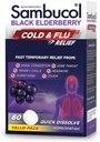 Sambucol Cold and Flu Relief Tablets - Homeopática de Medicina Fría, Remedio frío para adultos, Black Elderberry for Colds, Zinc Cold Remedy - 60 Conde