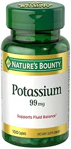 Bounty Potassium Gluconate 99mg, 100 caplets (Pack of 6)