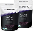 Terrasoul Superfoods Organic Acai Berry Powder, 4 Oz (Pack of 2), Freeze-Dried for Freshness, Omega Fats Boost for Smoothie Bowls, and Antioxidant-Packed Superfoods Recipes