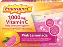 Emergen-C 1000mg Vitamina C Powder, con Antioxidantes, vitaminas B y electrolitos, Suplementos de inmunidad para soporte inmunológico, mezcla de bebidas con cárter libre de cafeína, sabor de limón rosa - 30 Cuenta (Pack of 12)