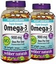 Webber Naturals Triple Fuerza Omega-3 900mg 200 softgels x 2(2 Botellas)