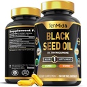 Black Seed Oil Capsules Suplemento - 4in1 Fórmula - Combina con Vitamina C, Vitamina E - Salud Digestiva, Apoyo Inmunitario - Rico en Nutrient - 150 cápsulas de Softgel