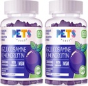 Pets Purest Glucosamine Chondroitin Gummies with MSM & Elderberry Extra Strength - Joint Support, Antioxidant Immune Support Supplement for Adults, Men &amp; Women.(2 Pack) Blueberry