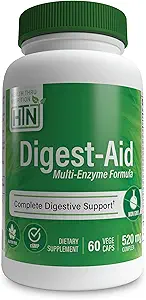 Digest-Aid | Complete Digestive Enzyme Formula with Pre and Probiotic | Digestion & Nutrient Absorption Support | Fast Acting Discomfort Relief | Non-GMO | by Health Thru Nutrition (Pack of 60)
