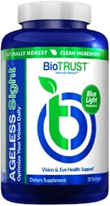 BioTRUST Sightless, Protección de la Luz Azul, Promueve la Salud Ocular Optimal, Rendimiento Visual y Salud Cerebral, Soporte para Estreno Ocular Digital, No Gluten-Free, 30 geles suaves