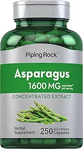 Piping Rock Asparagus Suplemento 1600mg ← 250 Capsules  durable Root Extract ← Non-GMO, Gluten Free