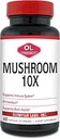 Olympian Labs 10X Mushroom Supplement Capsules - Sistema integral de apoyo a la fórmula, antioxidante, salud cerebral - 60 cápsulas (30 servidos)