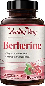 High Strength Berberine Suplemento 500mg - Once Daily Potent Berberine 500mg Suplemento de Quercetina Antioxidante para el envejecimiento del corazón y la vitalidad Soporte - Vegan Friendly &amp; Made in The USA (180 Servings)