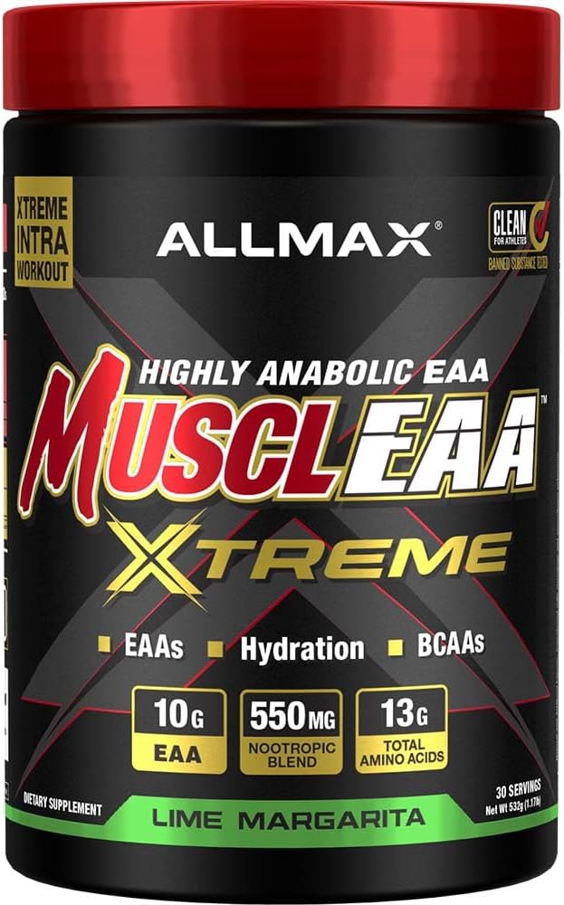 ALLMAX MUSCLEAA Xtreme, Lime Margarita - 532 g Powder - Proporciona EAAs, BCAAs " Hydration - Hasta 30 Servimientos ...