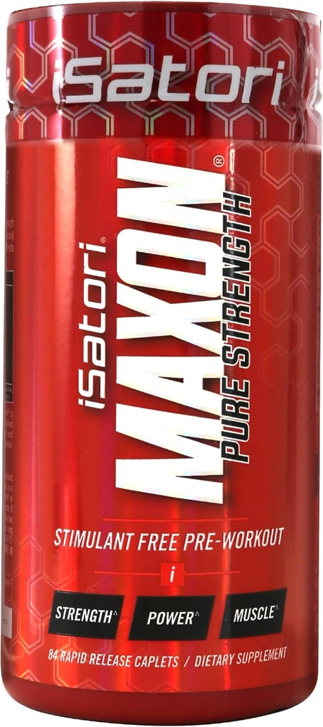 iSatori Maxon Stim Free Pre Workout Tablets, Pure Strength & Performance Formula con Kre-Alkalyn Creatine, Fenugreek, Agmapure & elevATP, Caffeine Free Pre Workout for Men, 84 Tablets