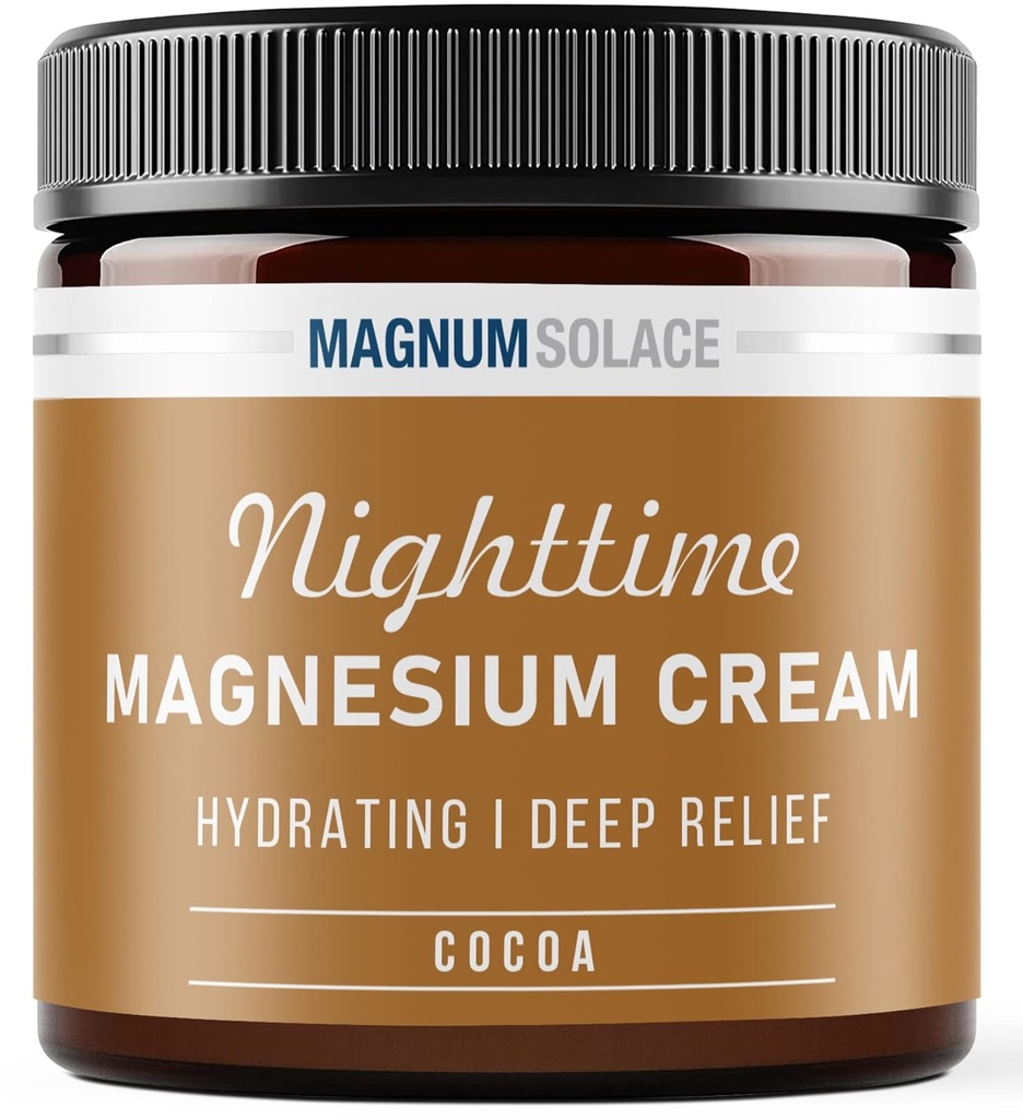 Crema de Magnesio – Loción de Magnesio Nocturna – Aplicar a las piernas, los glúteos, los brazos o el tópico – EE.UU. Hecho y seguro para niños (Cocoa)