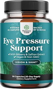Soporte de presión de ojos con extracto de arándano - Suplemento de salud de ojos veganos para adultos para alivio de presión ocular con niacina de azafrán y más vitaminas Apoyo de visión (2 fuente de mes)