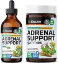 BIO KRAUTER Adrenal Support 60 Gummies &amp; Adrenal Support Tintura 4 Fl. Oz.