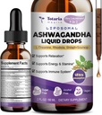 Totaria Liposomal Ashwagandha Liquid Drops (7% Withanolides) w/Soursop Bitters, L-Theanine, Magnesium, Shilajit, Maximum Absorption, Natural Energy, Cortisol Health for Women ' Men, Non-GMO, 2 Fl Oz