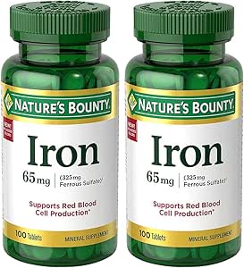 Hierro 65 mg (325 mg Sulfato de Ferroso), 2 Botellas (100 Cuenta)
