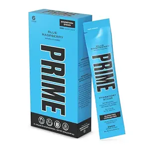 PRIME HYDRATION+ Pegatinas Blue Raspberry ANTE Hydration Powder Single Serve Sticks ← Electrolyte Powder On The Go ← 250mg BCAAs, B Vitaminas, Antioxidantes TEN Low Sugar TEN Caffeine-Free TEN Vegan TEN 6 Sticks