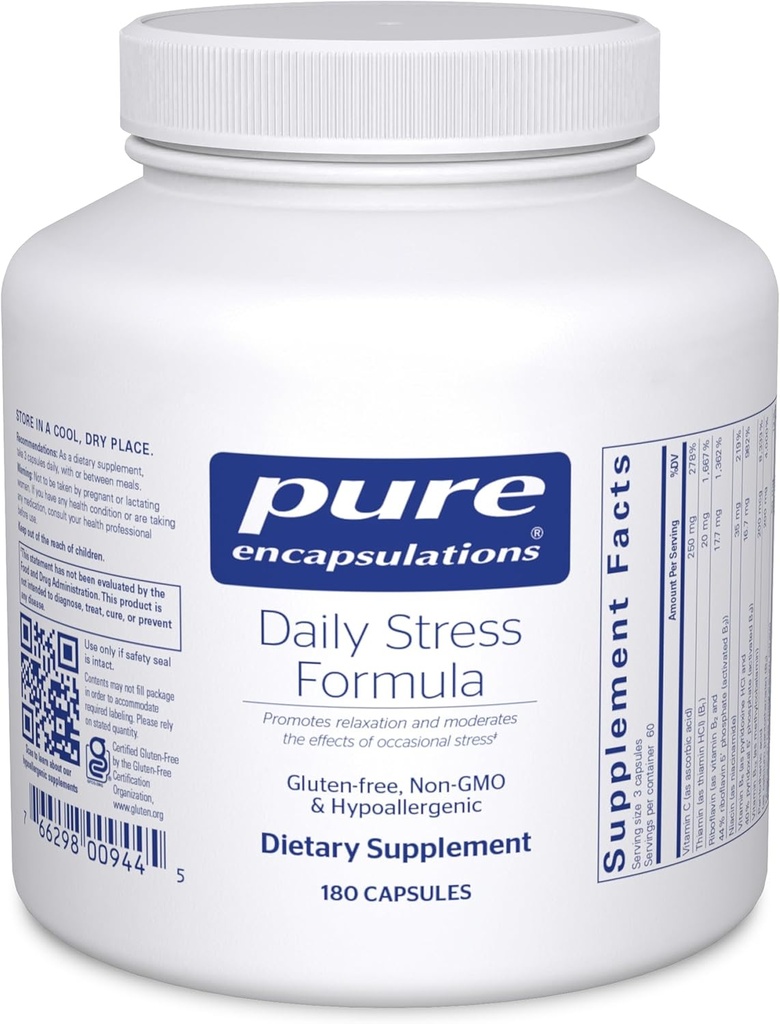 Pure Encapsulations Daily Stress Fórmula tóxica promueve la relajación y los moderados Los efectos de la tensión ocasional* sometida 180 Capsules