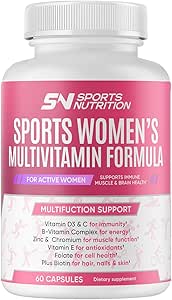 MULTIVITAMIN for Active Women, 60 capsules, Multivitamin & Multi-Mineral Supplement for Women, Helps Support Energy Levels, Focus, Concentration &amp; Immune Health