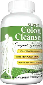Health Plus Super Colon Cleanse Original Fórmula (1990-2025), 300 cápsulas, 6 limpiezas - Apoyo digestivo, Alivio del estreñimiento con Psyllium Husk y Senna Leaf