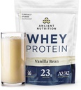 Proteína de la vieja nutrición Fed Whey Protein, 23g Proteína, Péptidos de colágeno hidrolizado, Proteína de leche regenerativa orgánica A2/A2 (35 Servimientos, Bean de vainilla)