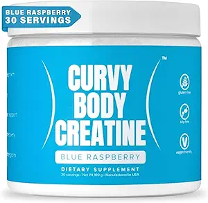 CBB Creatine Monohydrate Powder ← Asistencia para el entrenamiento Vegan ← Blue Raspberry Flavor 180 Grams (30 Servings)