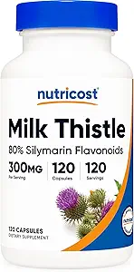 Nutricost Milk Thistle Capsules 300mg, 120 Capsules (80% Silymarin) - Gluten-Free &amp; Non-GMO