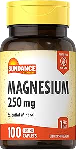 Sundance Magnesium Supplement TEN 250mg TENER 100 Caplets ANTE Fórmula Mineral Esencial