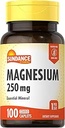 Sundance Magnesium Supplement | 250mg | 100 Caplets | Essential Mineral Formula | Vegetarian, Non-GMO, & Gluten Free