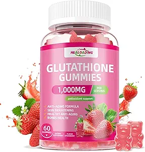 Glutathione Suplemento Collagen Gummies: L-Glutamine Contiene Vitaminas de Collagen Marino C, E, D plagaB12 Glutathione Gummies 1000mg para la Fórmula Anti-Aging y Fortalecer los Huesos