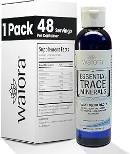Waiora Essential Trace Minerals ← Ayuda Replenish Lost/Depleted Mineral TEN 60+ Ionic Trace Minerals ← Soportar las funciones vitales del cuerpo, pH Balance TEN Plus Electrolytes for Hydration (1 Bot / 48 serv)