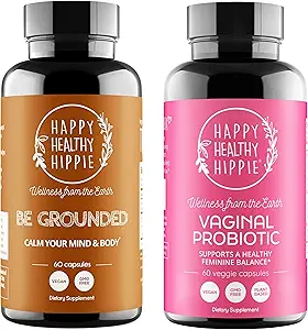 Felices Hippie Vaginal Probióticos para Mujeres &amp; Be Grounded Stress Relief