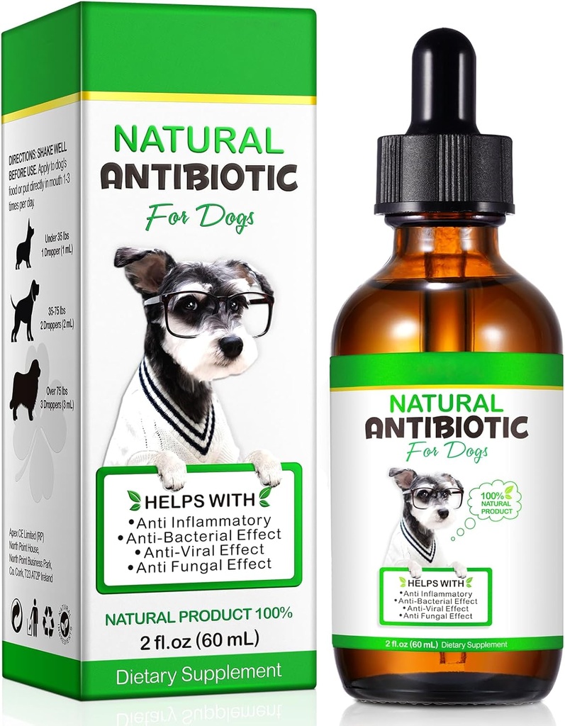 Antibióticos de perros, antibióticos naturales para perros, suplementos de hierba multivitamina de perros 60 ml