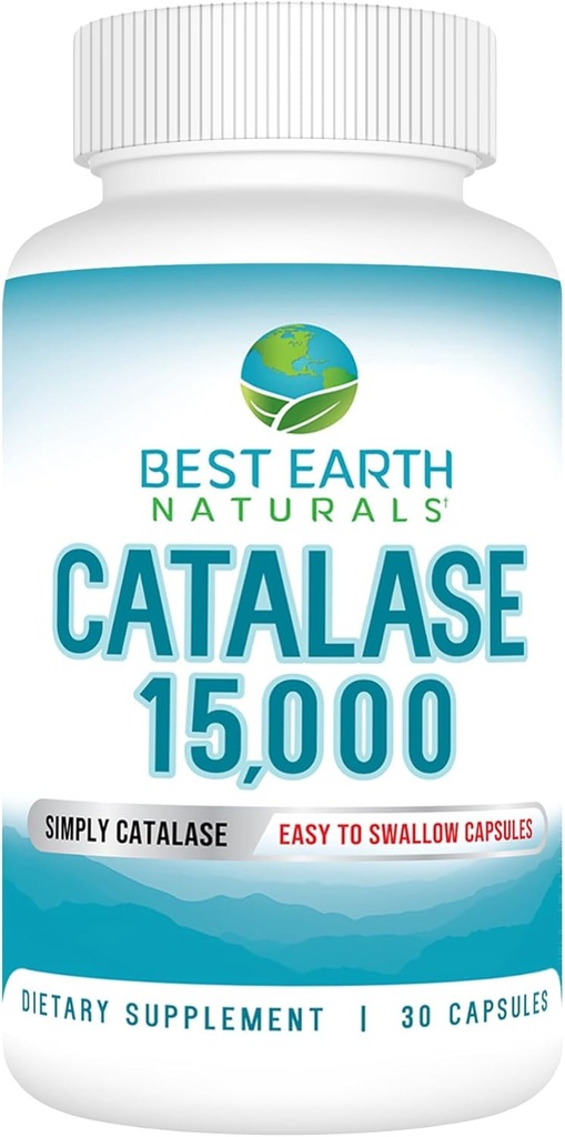 Best Earth Naturals Catalase Suplemento 15,000 - Suplementos para el cabello fuerte - 30 días de suministro