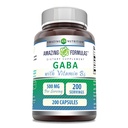Fórmulas increíbles GABA con vitamina B6 Suplemento TENIDO 500 Mg Por Serving TENIDO 200 cápsulas Silencio No-OMG TENIDO Gluten Free TEN Made in USA